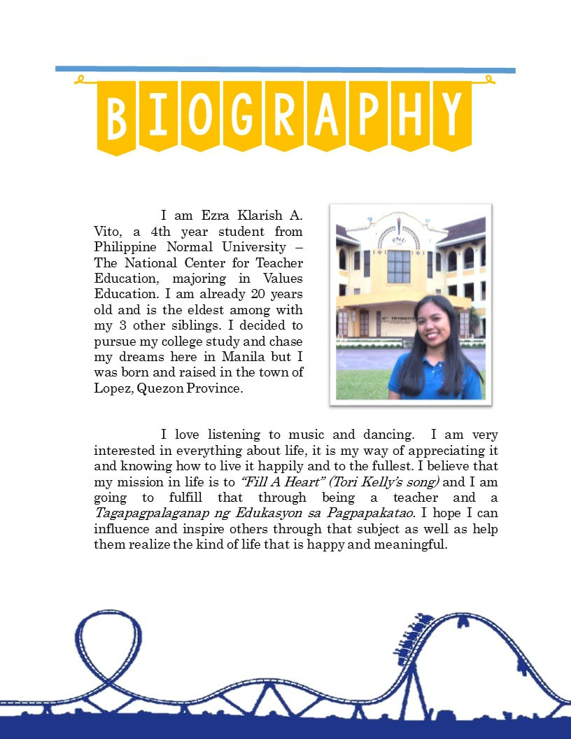 short biography example for students